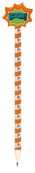 potlood met gum Boom! 19 cm oranje