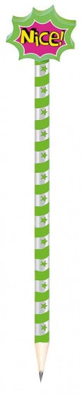 potlood met gum Nice! 19 cm groen