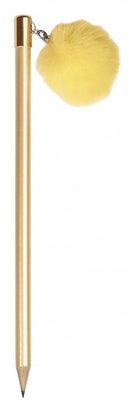 potlood met pompom 17,8 cm geel