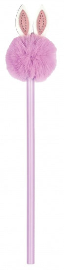 potlood pompom Haasje junior 17,5 cm paars