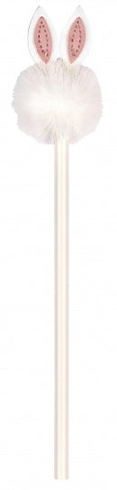 potlood pompom Haasje junior 17,5 cm wit