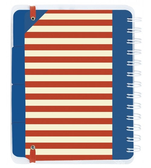 reisdagboek 18,5 x 14 cm blauw/wit