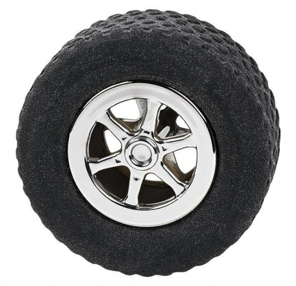 set gummen Autobanden 3,5 cm zwart/geel 2-delig