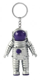 sleutelhanger astronaut met licht 6 cm paars