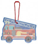 sleutelhanger Glimmis brandweerwagen 13 cm blauw/rood