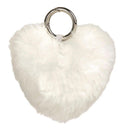 sleutelhanger hart 9 cm pluche wit
