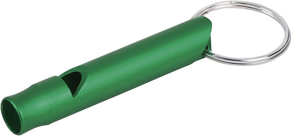 sleutelhanger met fluitje aluminium 5,5 cm groen
