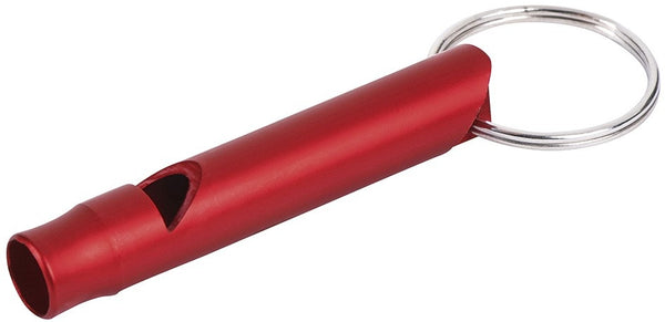 sleutelhanger met fluitje aluminium 5,5 cm rood