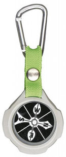 kompas met karabijnhaak 9,5 cm grijs/zwart