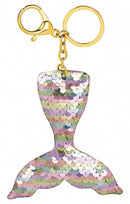 sleutelhanger zeemeerminstaart 7 cm zilver/roze