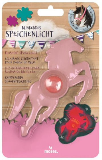 spaakverlichting Paard meisjes 12,5 x 3,5 x 2 cm roze/rood