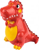 spaarpot Dino T-rex jongens 15 cm polyresin rood/geel