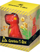spaarpot Dino T-rex jongens 15 cm polyresin rood/geel
