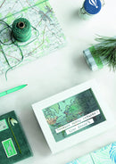 spaarpot Travel 16,5 x 12,5 cm hout wit/groen