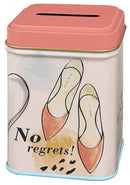 spaarpot No regrets! 8,2 cm roze/beige