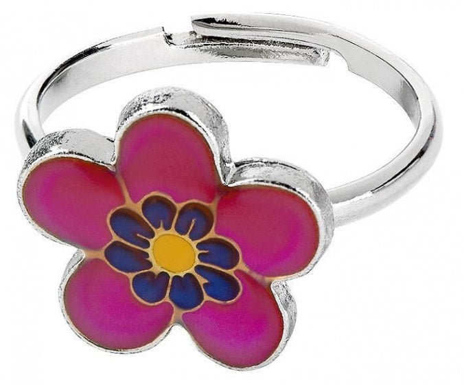 stemmingsring Bloem zilver meisjes one size