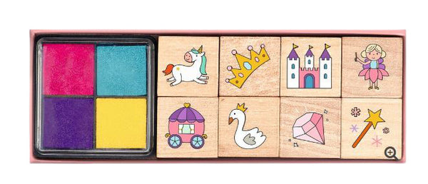 stempelset feeën junior 12,5 x 3,5 cm hout 9-delig