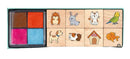stempelset huisdieren junior 12,5 x 3,5 cm hout 9-delig