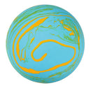 stuiterbal 6 cm rubber blauw/oranje