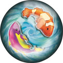 stuiterbal Vissen lichteffect junior 4,8 cm rubber blauw