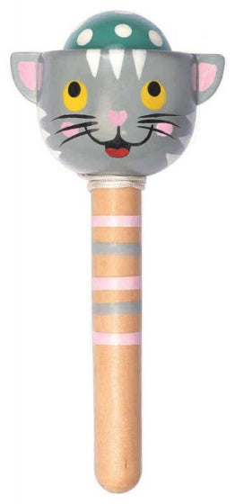vangspel poes junior 17 cm hout grijs