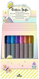 viltmarkers Flowers & Friends junior 13,5 cm zilver 8 stuks