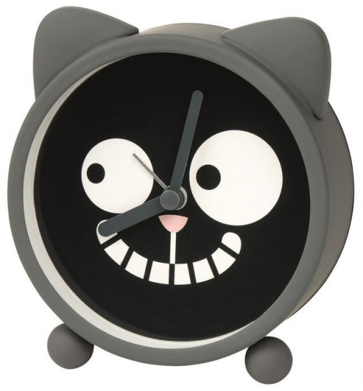 wekker Ed the Cat junior 10 x 3,7 cm rubber grijs/zwart