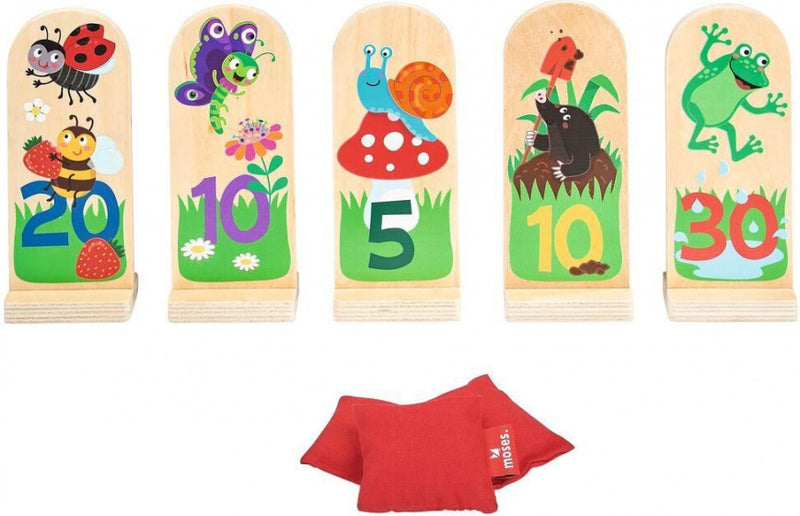 werpspel Krabbelkäfer junior 22,6 cm hout naturel 8-delig
