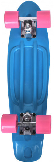 skateboard Old School Retro 57,5 cm aluminium lichtblauw
