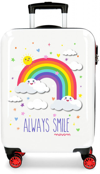 bagagetrolley Always Smile 34 liter ABS wit/rood