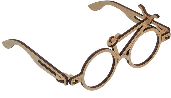 modelbouwset Bril Fiets 14 x 15 cm hout 7-delig