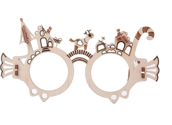 modelbouwset Bril Kermis 14 x 15 cm hout 3-delig