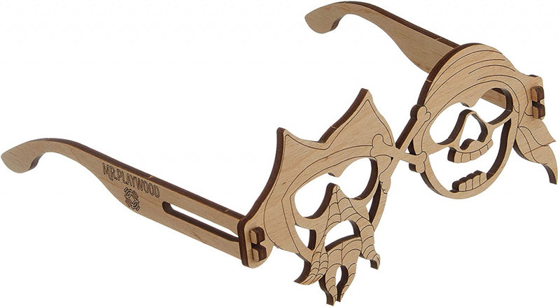 modelbouwset Bril Piraten 14 x 14 cm hout 3-delig