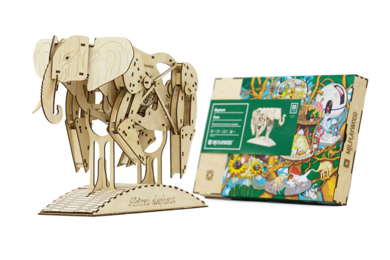 modelbouwset Olifant 50 x 35 cm hout 159-delig