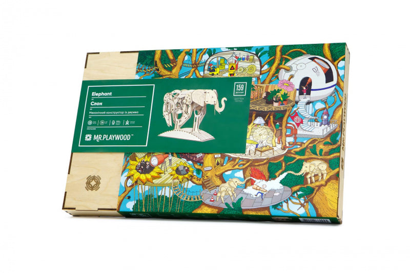 modelbouwset Olifant 50 x 35 cm hout 159-delig