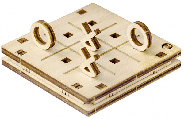 reisspel Boter-kaas-en-eieren 7 x 7 cm naturel hout 15-delig