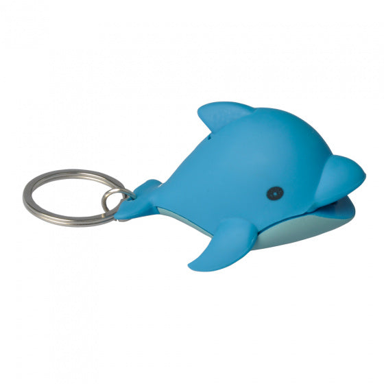 sleutelhanger Dolfijn met lampje blauw junior 5,8 cm