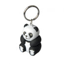sleutelhanger Panda met lampje zwart/wit junior 3,6 cm