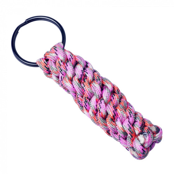 sleutelhanger Paracord Pink Camo roze 7,8 cm