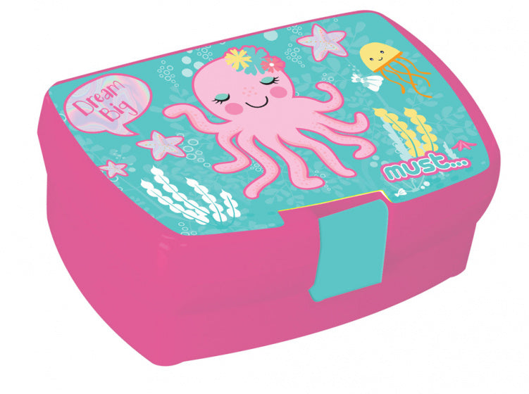 lunchset 350 ml Octupus meisjes roze/mintblauw 2-delig