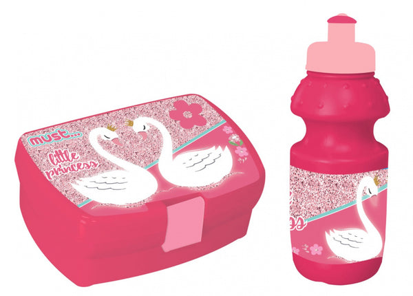 lunchset Zwaan meisjes 350 ml roze 2-delig