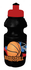 drinkfles Basketball jongens 350 ml rood/zwart