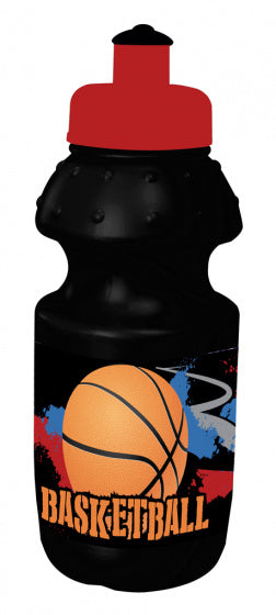 drinkfles Basketball jongens 350 ml rood/zwart