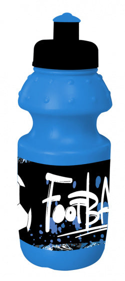 drinkfles Football jongens 350 ml zwart/blauw