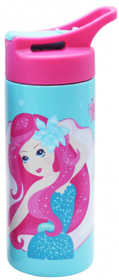 drinkfles junior 500 ml 7,5 x 17 cm RVS blauw/roze