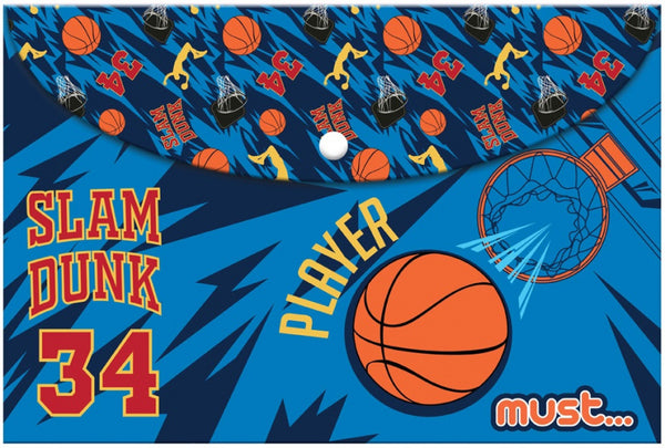 elastomap envelop Slam Dunk junior A4 blauw/oranje