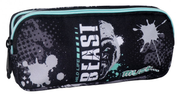 etui beast junior 21 x 6 x 9 cm polyester zwart/wit