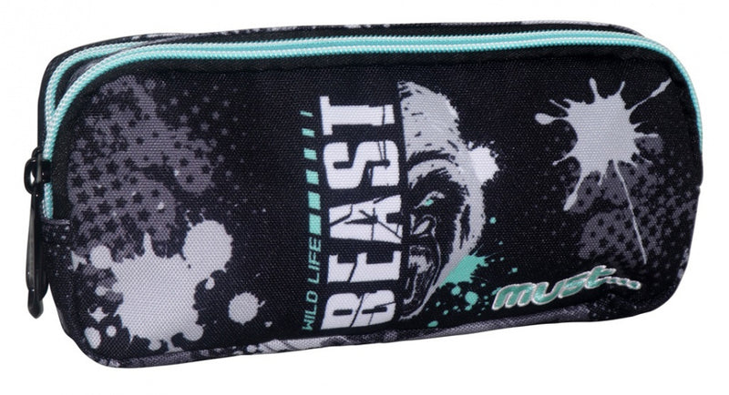 etui beast junior 21 x 6 x 9 cm polyester zwart/wit