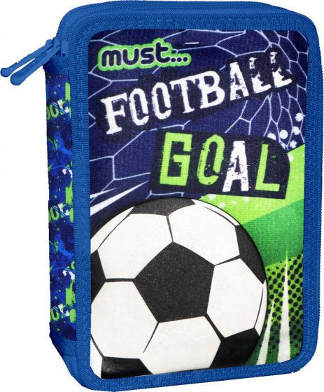 etui Football 21 x 15 x 5 cm polyester blauw 31-delig