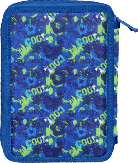 etui Football 21 x 15 x 5 cm polyester blauw 31-delig